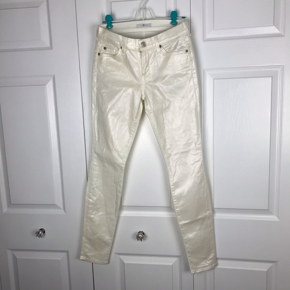7 for All Mankind Jeans Size 27 Off White Coated